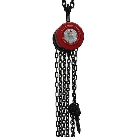 American Forge & Foundry 2 Ton Chain Hoist with 1/4" Diameter Hardened Steel Alloy Chain 4002